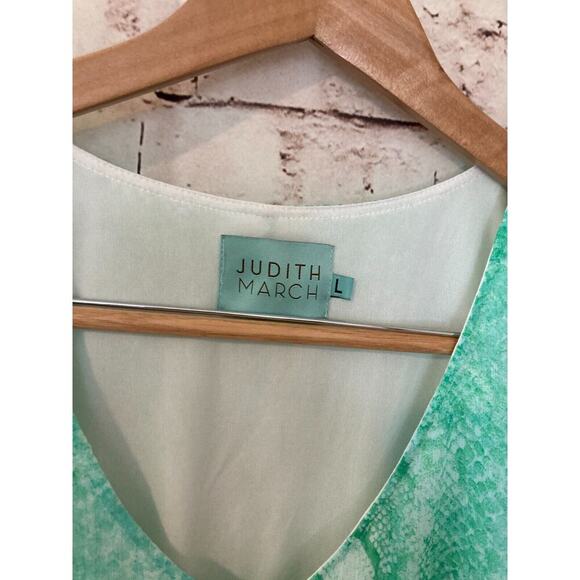 Judith March Dress Womens Large Turquoise Snakeskin Print Flowy Flutter Sleeve - Picture 5 of 12